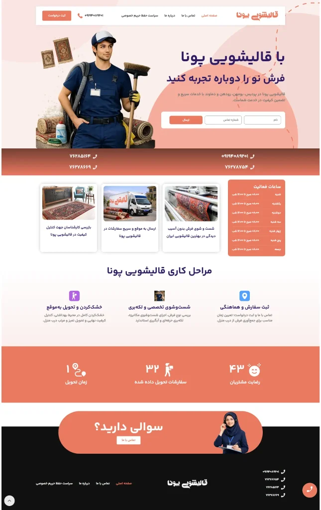 طراحی سایت قالیشویی